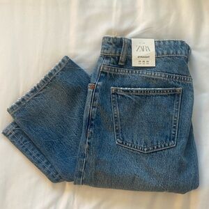 Zara mid-rise full length straight jeans NWT